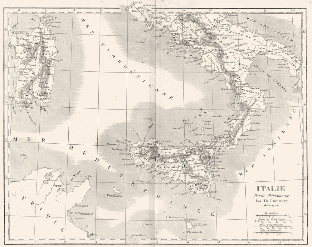 ITALY. Italie Partie Meridionale South 1879 old antique vintage map plan chart