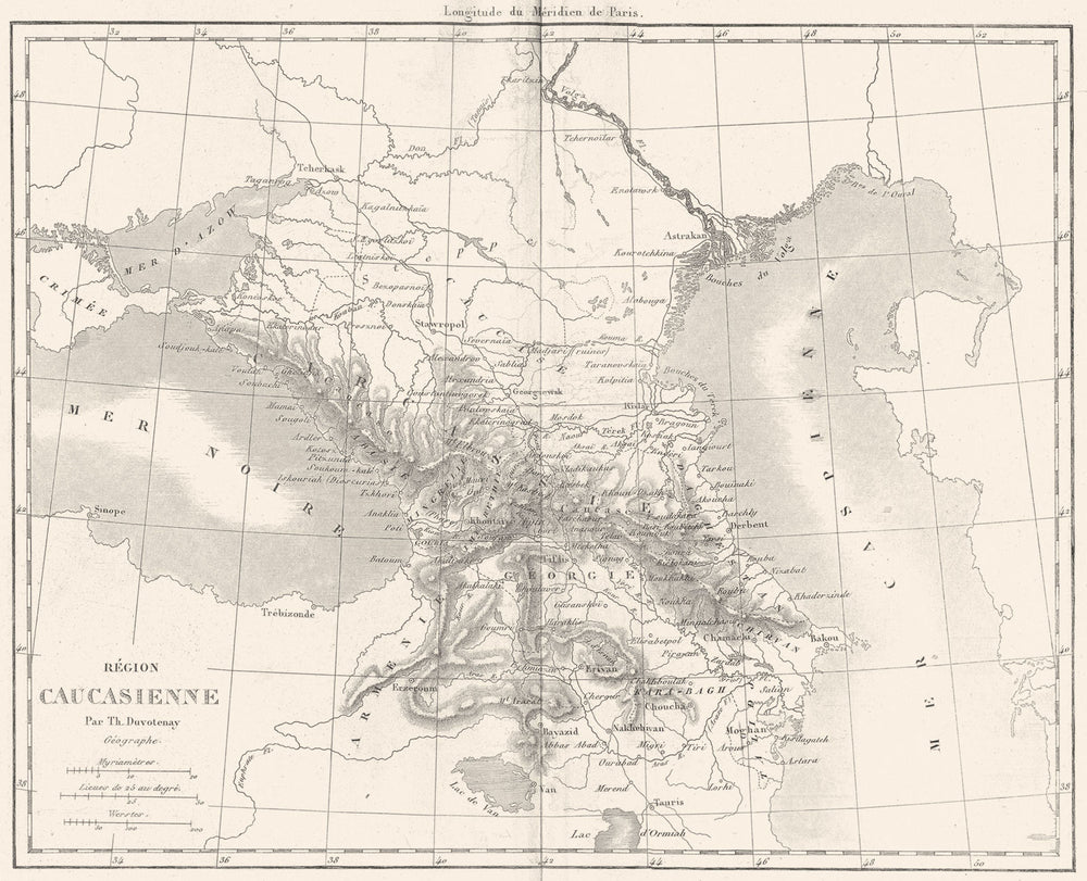 EURASIA. Region caucasienne(Caucasus)Caucasus 1879 old antique map plan chart