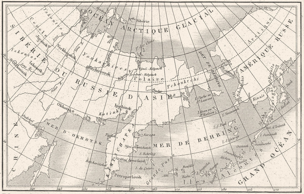 RUSSIA. Seberie(Siberia)Amerique Russe Alaska Russian America 1879 old map