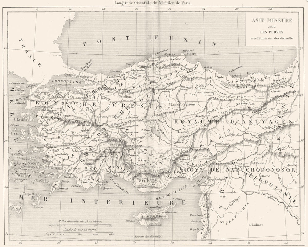 TURKEY. Asie Mineure Sous Les Perses; Persian Asia Minor 1879 old antique map