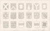 DECORATIVE. Art Heraldique. 2 1879 old antique vintage print picture