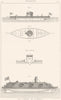 SHIPS. Navigation. Le Monitor; Le Merrimac 1879 old antique print picture