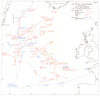 ATLANTIC. Pursuit of Bismarck 8 am 24th-11 30 pm 26th May 1941 1954 old map