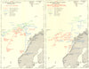 ARCTIC. The sortie by the Tirpitz 6th-13th March 1942 1956 old vintage map