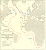 BATTLE OF THE ATLANTIC. German U-Boat positions 1st May & sunk in 1943 1956 map