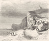 SEINE-MARITIME. Avignon. Les Falaises d'Aval d'Etretat 1880 old antique print