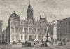 LYON. Avignon. Hotel de Ville et place des Terreaux 1880 old antique print