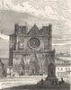 RHÔNE. Lyon. La Cathedrale de Lyon 1880 old antique vintage print picture