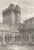 BOUCHES-DU-RHÔNE. Arles. Cour interieure de l'abbaye Montmajour 1880 old print