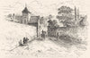 YVELINES. Entrée du village de Louveciennes porte l'ancien pare 1880 old print