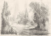YVELINES. Pare du pavilion Dubarry 1880 old antique vintage print picture