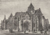 LOIRE-ATLANTIQUE. Bretagne. Eglise St-Aubin a Guerande, etat actuel 1880 print