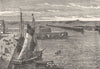 MANCHE. Cherbourg. L'avant-port et les jetees 1880 old antique print picture