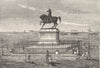 MANCHE. Cherbourg. rade de statue Napoleon Ier 1880 old antique print picture