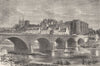 MAINE-LOIRE. Angers. Chateau d'Angers(du pont de Basse-Chaine) 1880 old print