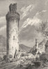 GERMANY. The Black Forest. Oberwesel. The Ochsenthurm c1893 old antique print