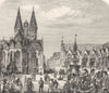 GERMANY. Brunswick. The old market c1893 antique vintage print picture