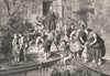 GERMANY. Country school on the river Spree c1893 old antique print picture