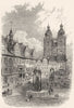 GERMANY. Wittenberg. Market, with Luther & Melanchthon Statues c1893 old print