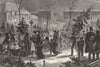 GERMANY. Leipzig. Christmas-Tree market, Augustus Platz c1893 old print