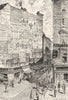 AUSTRIA. Street in Vienna. Wall Announcements c1893 old antique print picture