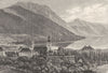 AUSTRIA. Gmunden and the Traunsee c1893 old antique vintage print picture