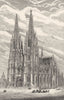 GERMANY. Regensburg Cathedral c1893 old antique vintage print picture