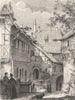 GERMANY. The Wartburg. Castle Court c1893 old antique vintage print picture