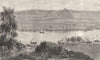 EGYPT. The Pyramids of Gizeh, from the East bank of the Nile c1893 old print
