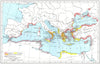 EUROPE. Greek & Phoenician Settlements, Mediterranean Basin, c.550 BC 1956 map