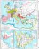 GERMANIC KINGDOMS ROMAN EMPIRE. In 486; Britain; Angles, Saxons Jutes 1956 map