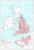 ENGLAND. England, 1087-1154 1956 old vintage map plan chart