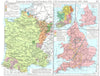 FRANCE. Frontiers, 1601-1766; British Isles, 1485-1688; Ecclesiastical 1956 map