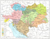 AUSTRIA. Peoples of Austria-Hungary in 1914 1956 old vintage map plan chart