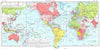 WORLD IN 1929. Places Western Europe related to American History 1956 old map