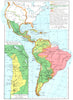 SOUTH AMERICA. Hispanic, 1828-1929; Chilean-Peruvian Bolivian Frontier 1956 map
