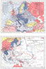 EUROPE. European Theater of War, 1939-1945; Far Eastern 1956 old vintage map