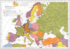 EUROPE. Europe in 1955 1956 old vintage map plan chart
