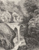 FRANCE. Bridge of Hourat, central Pyrenees c1878 old antique print picture