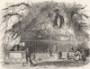 FRANCE. Grotto at Lourdes c1878 old antique vintage print picture