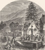 VOSGES. France. New Year's day in the Vosges c1878 old antique print picture