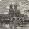 PARIS. Cathedral of Notre Dame c1878 old antique vintage print picture