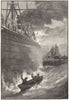 NEW YORK. Taking the Pilot on board off New York 1891 old antique print