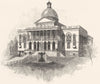 MASSACHUSETTS. New England. The State House, Boston 1891 old antique print
