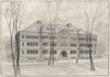 MASSACHUSETTS. New England. Sever Hall, Harvard 1891 old antique print picture