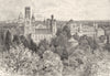 WASHINGTON DC. The Smithsonian Institution at Washington 1891 old print