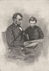 LINCS. Lincoln and his son at the White House 1891 old antique print picture