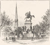 WASHINGTON. South. Statue of, State House, Richmond 1891 old antique print