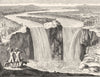ILLINOIS. Hennepin's sketch of Niagara in 1678 1891 old antique print picture