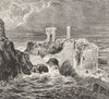 SCOTLAND. Dunbar Castle c1886 old antique vintage print picture